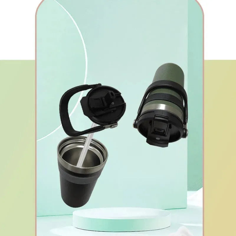 304 Stainless Steel Vacuum Cup With Double Drinking Mouth Design - Bellarte Enchanté 304 Stainless Steel Vacuum Cup With Double Drinking Mouth Design