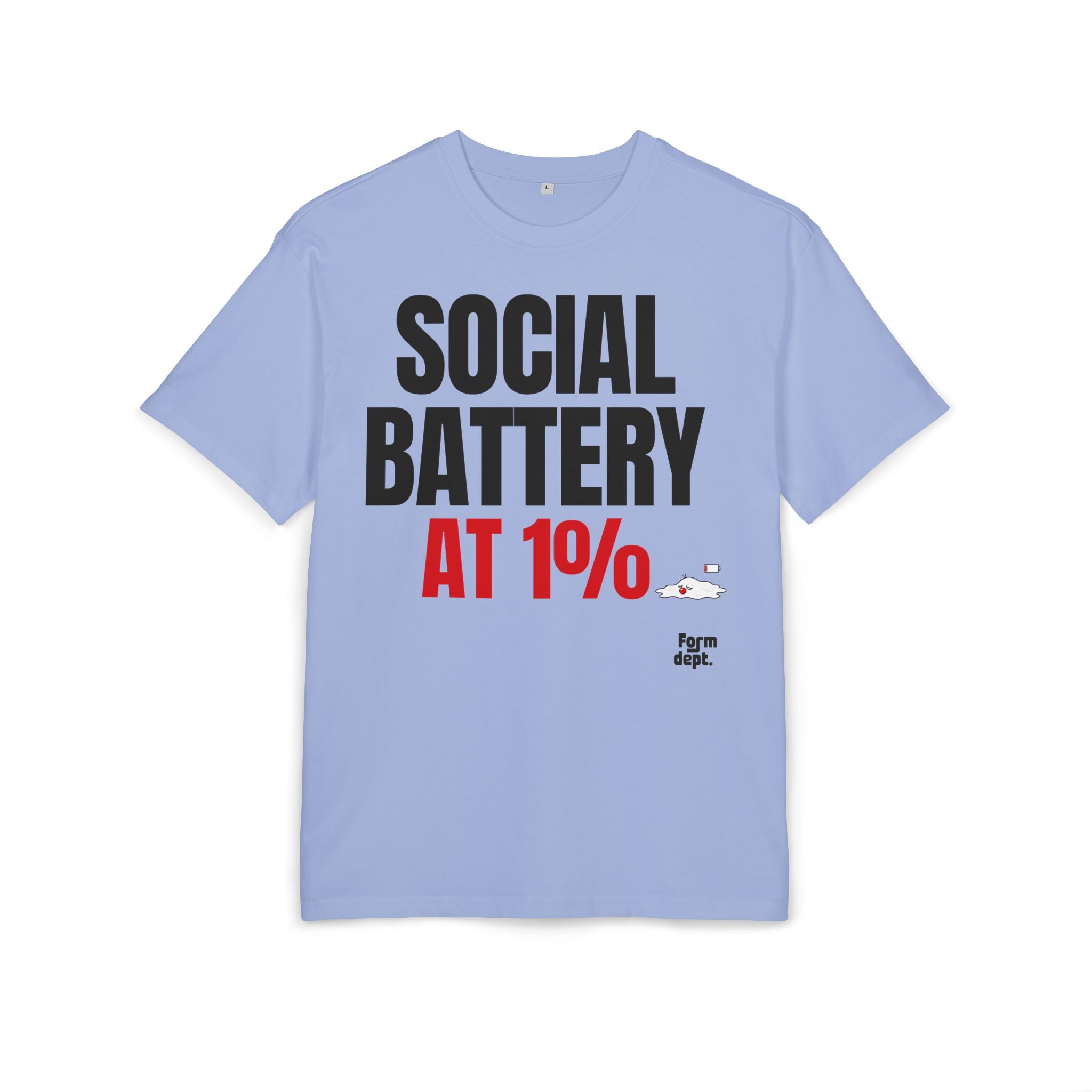 Social Battery at 1% Funny Graphic T-Shirt