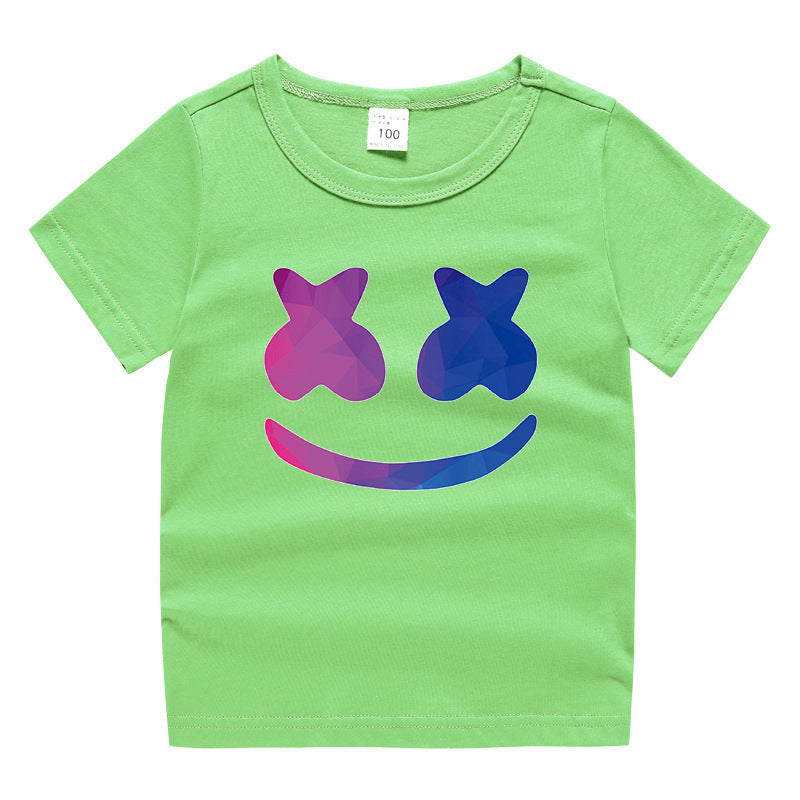 Cotton short sleeved round neck