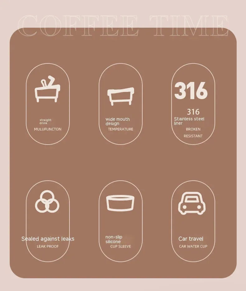 316 Stainless Steel Good-looking Coffee Cup Vacuum - Bellarte Enchanté 316 Stainless Steel Good-looking Coffee Cup Vacuum