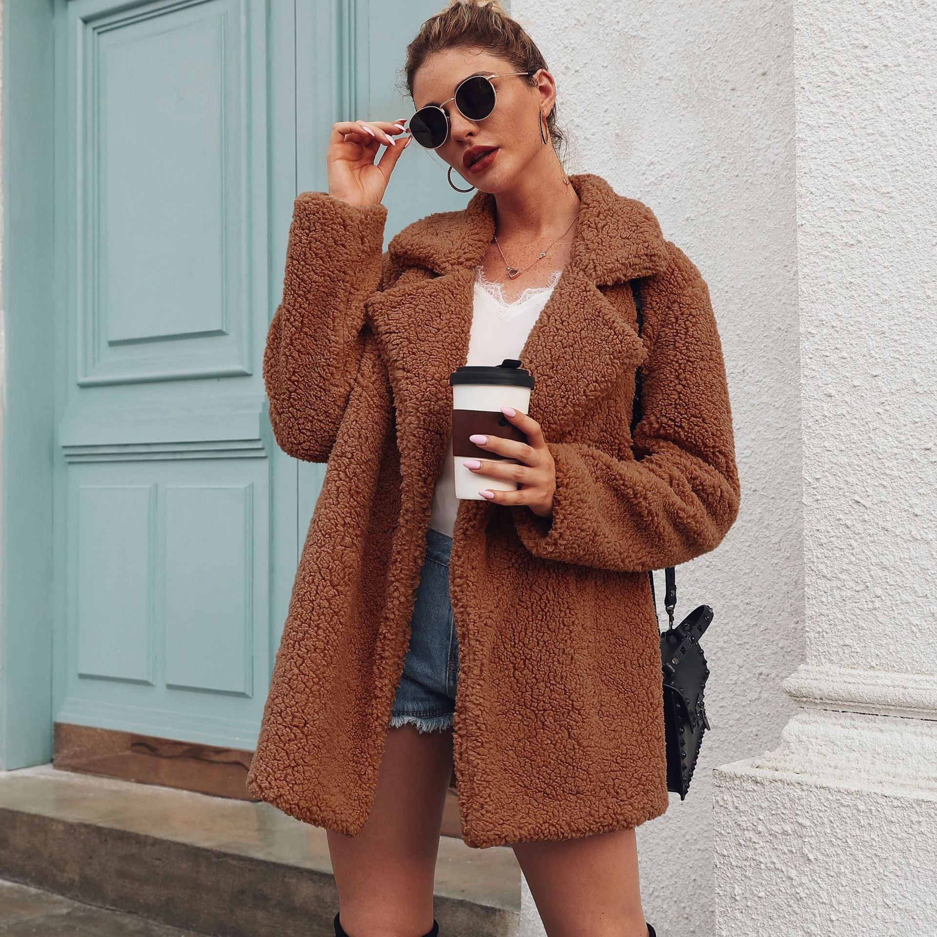 Suit collar long sleeve blouse jacket