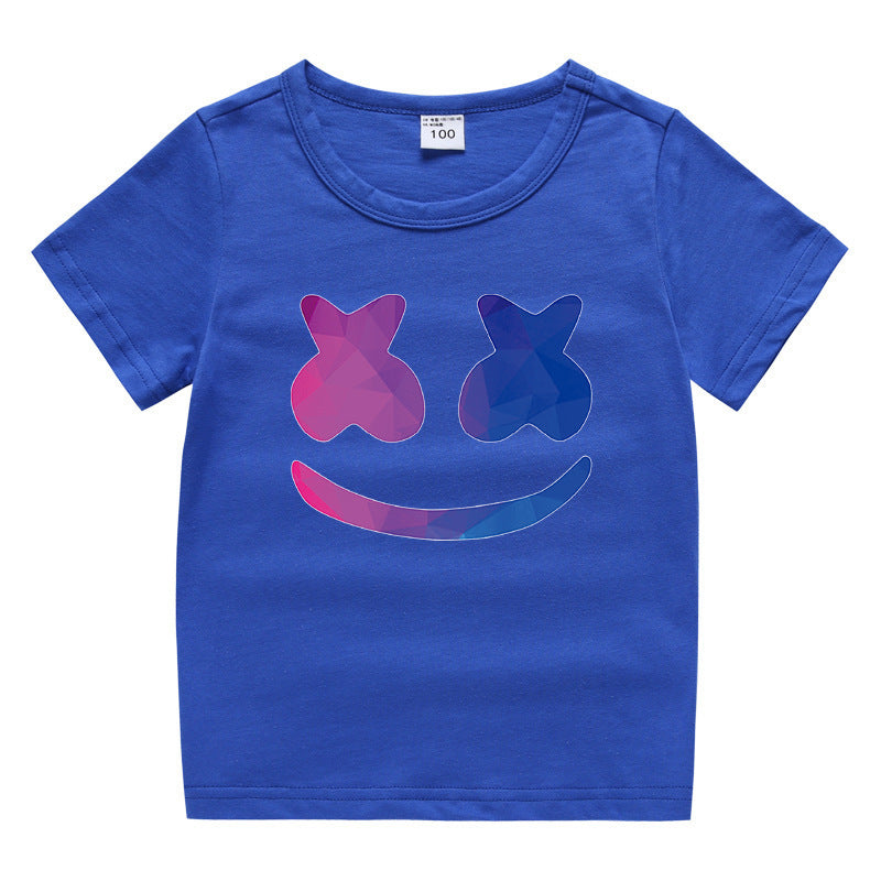 Cotton short sleeved round neck