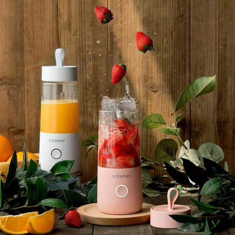 350ml Portable Blender Juicer Electric USB Rechargeable Mixer Smoothie Slushy Cup Fresh Juice Blender Bottle USB Charging Kitchen Gadgets - Bellarte Enchanté 350ml Portable Blender Juicer Electric USB Rechargeable Mixer Smoothie Slushy Cup Fresh Juice Blender Bottle USB Charging Kitchen Gadgets