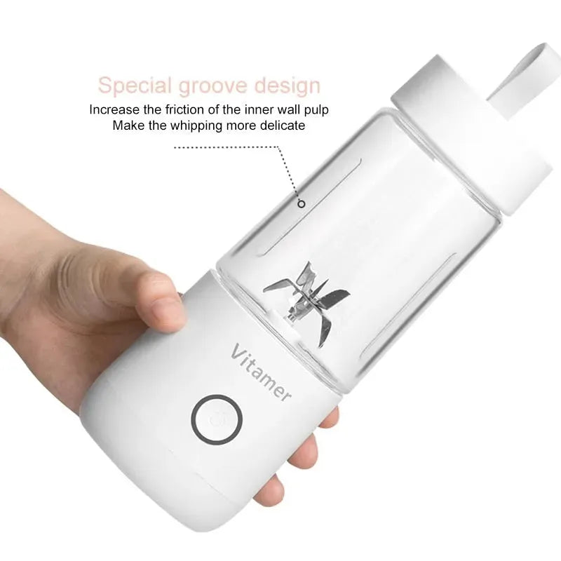 350ml Portable Blender Juicer Electric USB Rechargeable Mixer Smoothie Slushy Cup Fresh Juice Blender Bottle USB Charging Kitchen Gadgets - Bellarte Enchanté 350ml Portable Blender Juicer Electric USB Rechargeable Mixer Smoothie Slushy Cup Fresh Juice Blender Bottle USB Charging Kitchen Gadgets