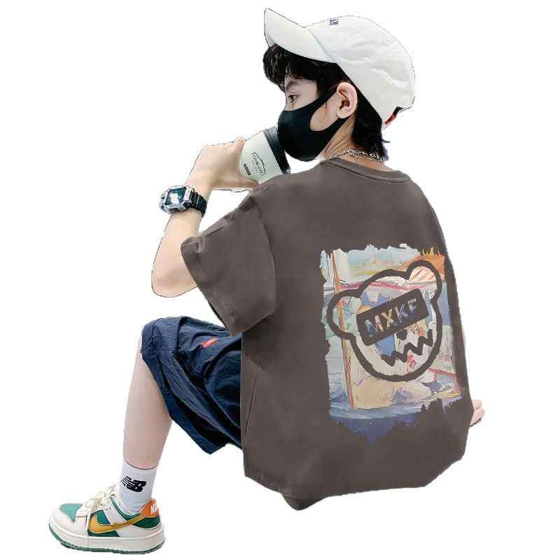 Children's Boy Short Sleeve T-Shirt Kids Baby Half Sleeve Top Medium and Large Size