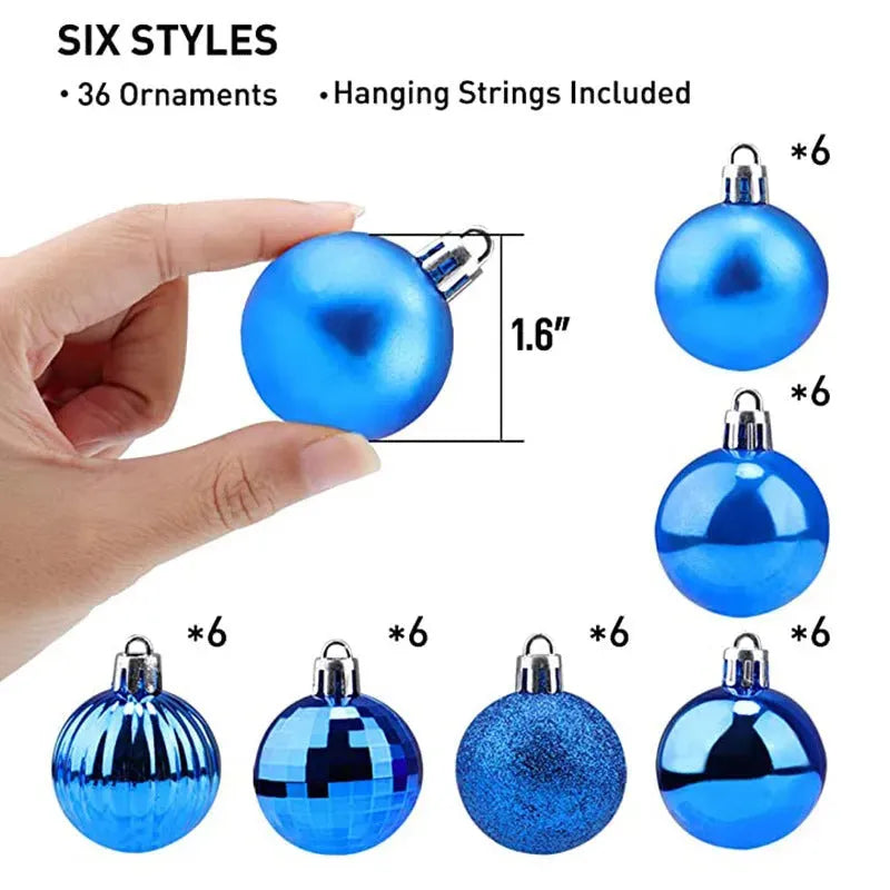 36 PCs Christmas Color Ball Whole Box Set - Bellarte Enchanté 36 PCs Christmas Color Ball Whole Box Set