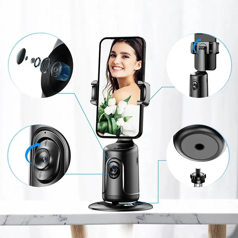 360 Auto Face Tracking Gimbal AI Smart Gimbal Face Tracking Auto Phone Holder For Smartphone Video Vlog Live Stabilizer Tripod - Bellarte Enchanté 360 Auto Face Tracking Gimbal AI Smart Gimbal Face Tracking Auto Phone Holder For Smartphone Video Vlog Live Stabilizer Tripod