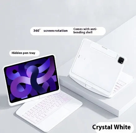360 Swivel Keyboard Clear Case For IPad Smart Trackpad Bluetooth - Bellarte Enchanté 360 Swivel Keyboard Clear Case For IPad Smart Trackpad Bluetooth