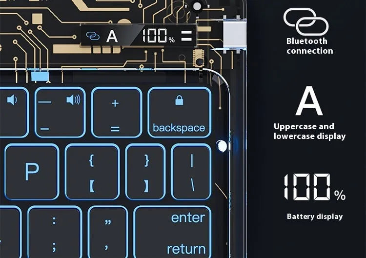 360 Swivel Keyboard Clear Case For IPad Smart Trackpad Bluetooth - Bellarte Enchanté 360 Swivel Keyboard Clear Case For IPad Smart Trackpad Bluetooth