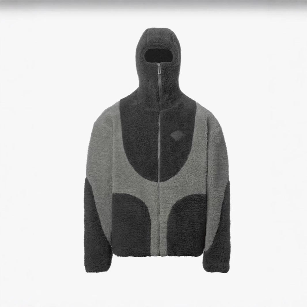 Men's Fashion Lamb Wool Hooded Zipper Coat