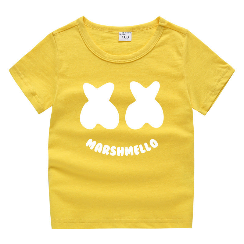 Kids' Marshmelo Cartoon Graphic T-Shirt – Short Sleeve Cotton Tee | 90–150