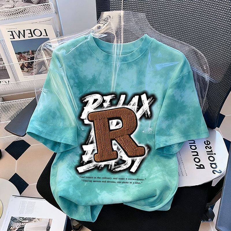Casual Gradient Color Breathable Short Sleeve T-Shirt for Kids