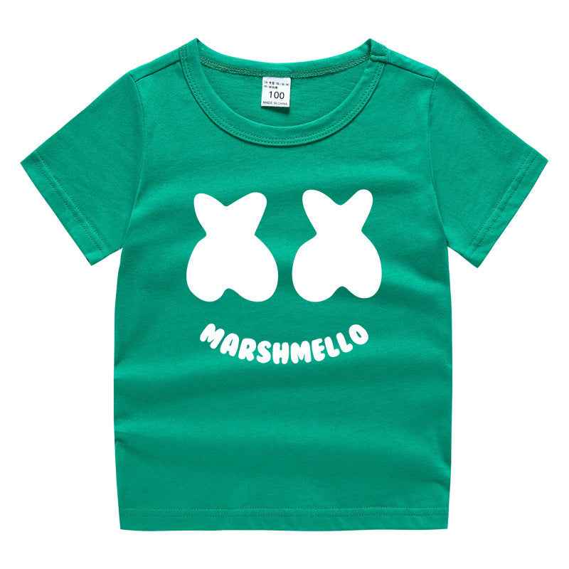 Kids' Marshmelo Cartoon Graphic T-Shirt – Short Sleeve Cotton Tee | 90–150