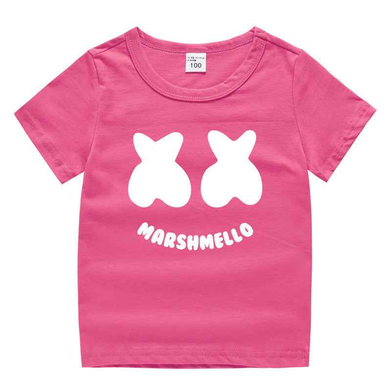 Kids' Marshmelo Cartoon Graphic T-Shirt – Short Sleeve Cotton Tee | 90–150