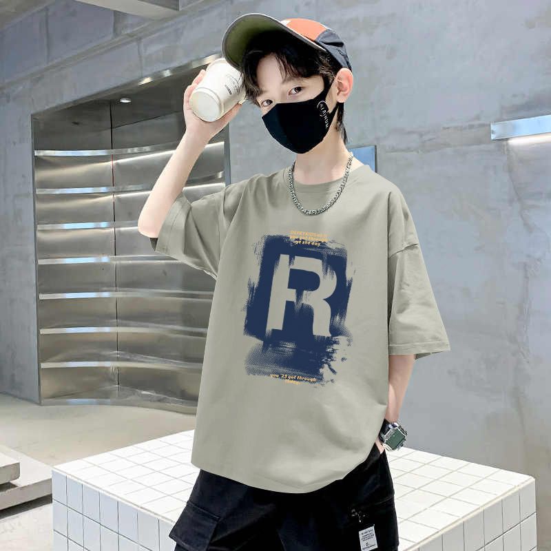 Children's Short Sleeve T-Shirt Letter Print Top for Boys Pure  Casual Kids' Clothing