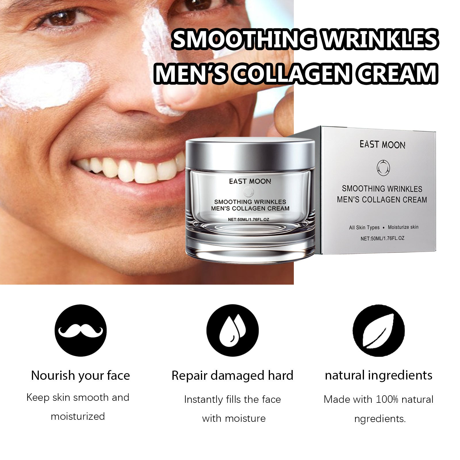 Men's Collagen Egg White Icing Fading Wrinkle Hydrating Cream