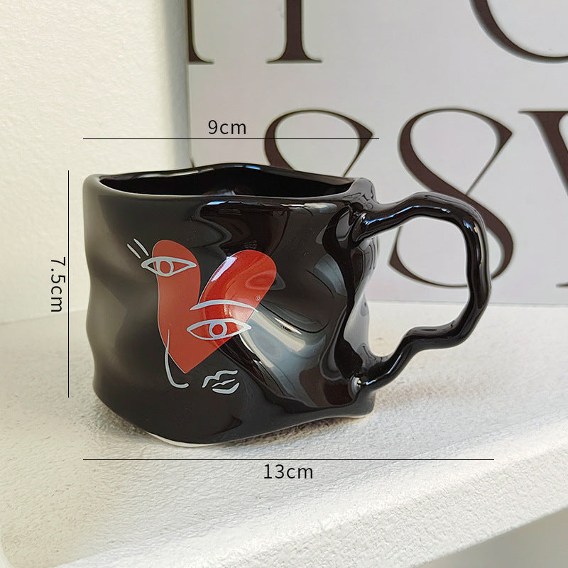 Creative, High-end Mug With Textured, Hand-painted Design