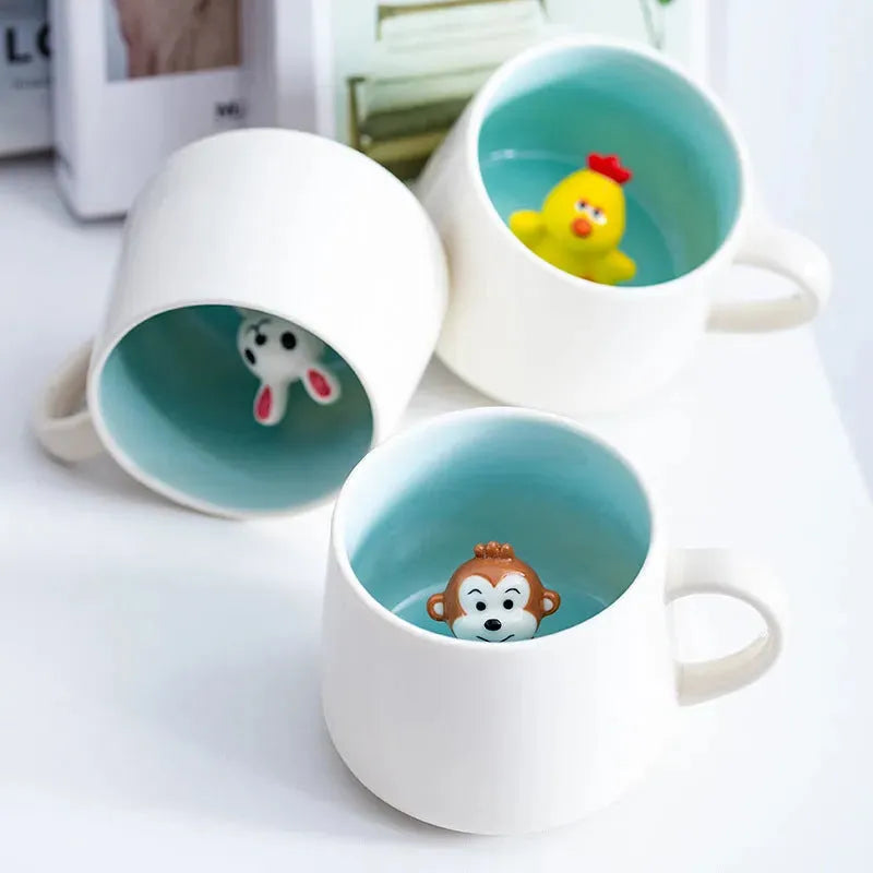 3D Cartoon Animal Ceramic Coffee Cup - Bellarte Enchanté 3D Cartoon Animal Ceramic Coffee Cup