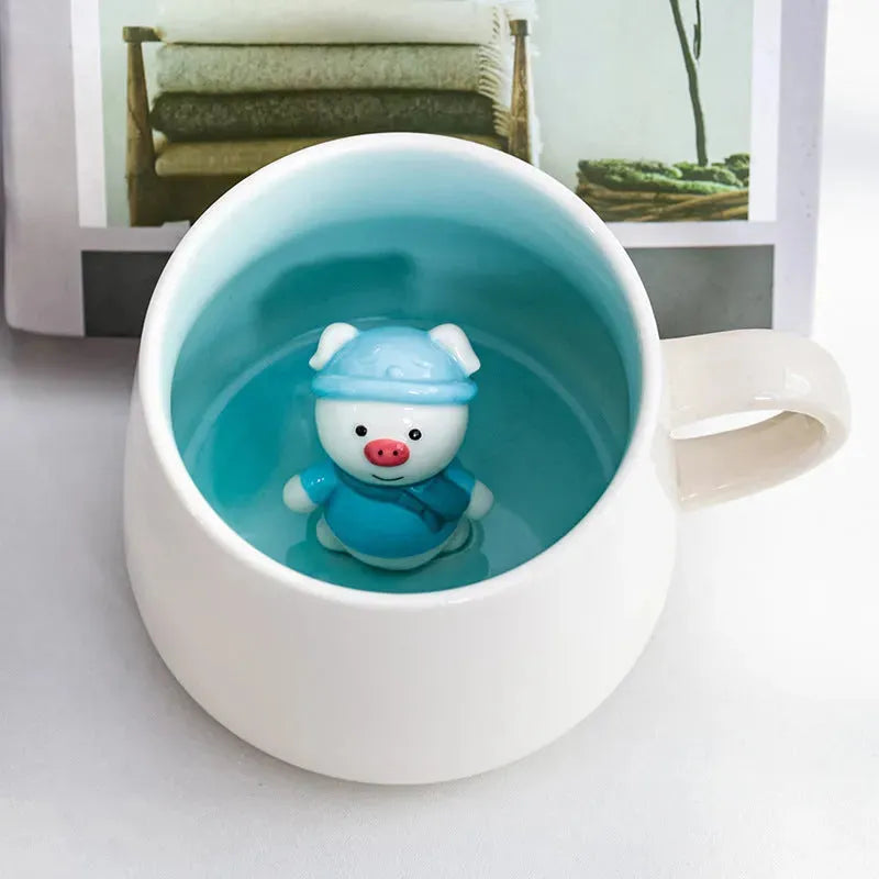3D Cartoon Animal Ceramic Coffee Cup - Bellarte Enchanté 3D Cartoon Animal Ceramic Coffee Cup