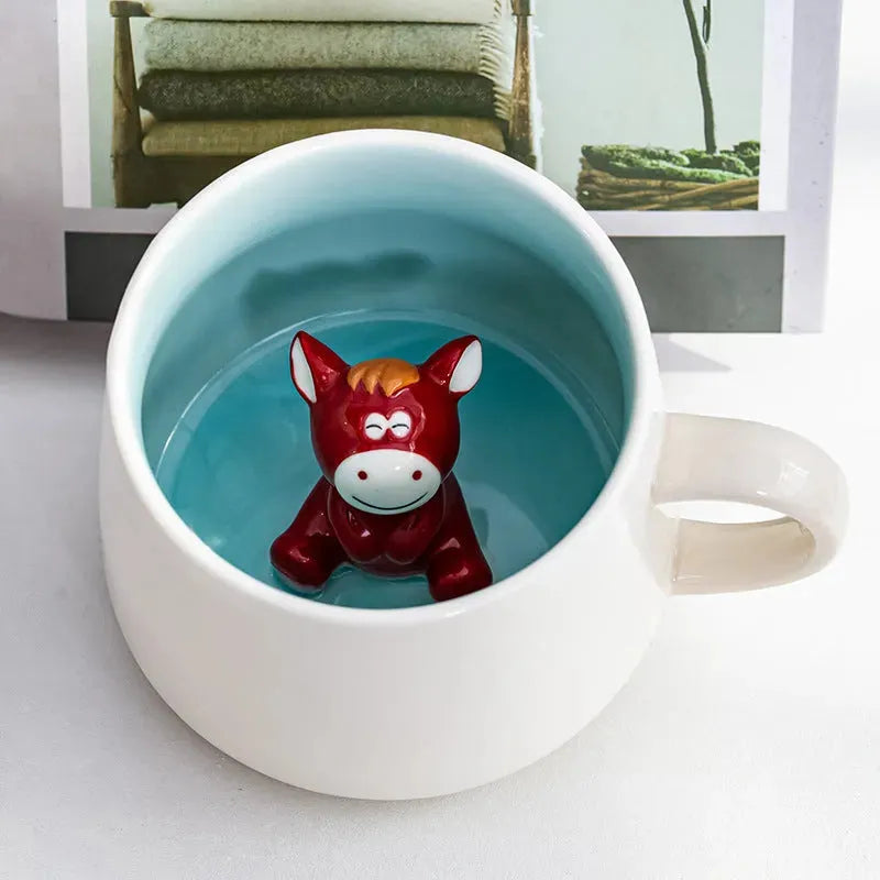 3D Cartoon Animal Ceramic Coffee Cup - Bellarte Enchanté 3D Cartoon Animal Ceramic Coffee Cup