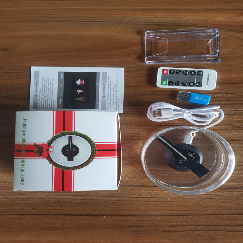 3d Holographic Fan 12cm Christmas Ball Decorative Desktop Decoration Stereo Small Night Lamp WF Music Playback USB - Bellarte Enchanté 3d Holographic Fan 12cm Christmas Ball Decorative Desktop Decoration Stereo Small Night Lamp WF Music Playback USB