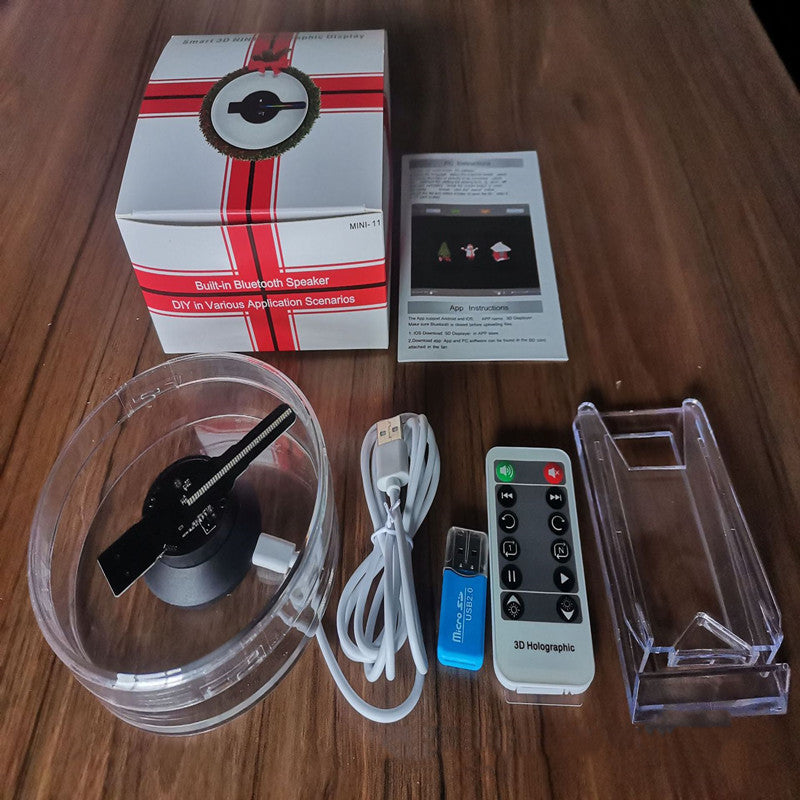 3d Holographic Fan 12cm Christmas Ball Decorative Desktop Decoration Stereo Small Night Lamp WF Music Playback USB - Bellarte Enchanté 3d Holographic Fan 12cm Christmas Ball Decorative Desktop Decoration Stereo Small Night Lamp WF Music Playback USB