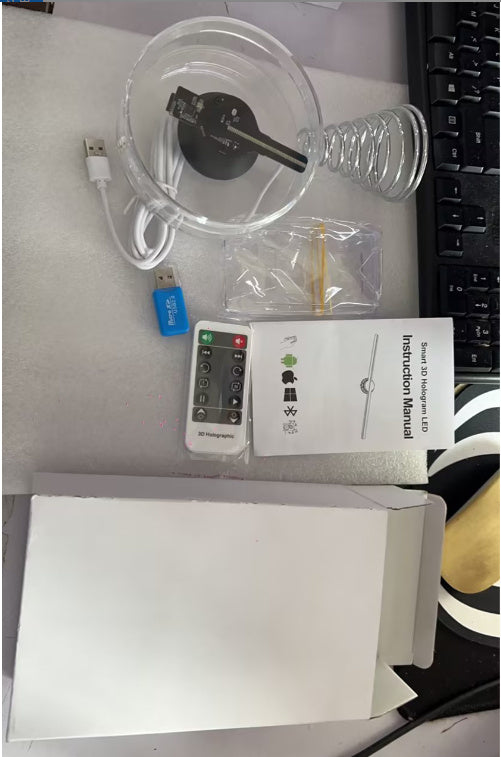 3d Holographic Fan 12cm Christmas Ball Decorative Desktop Decoration Stereo Small Night Lamp WF Music Playback USB - Bellarte Enchanté 3d Holographic Fan 12cm Christmas Ball Decorative Desktop Decoration Stereo Small Night Lamp WF Music Playback USB