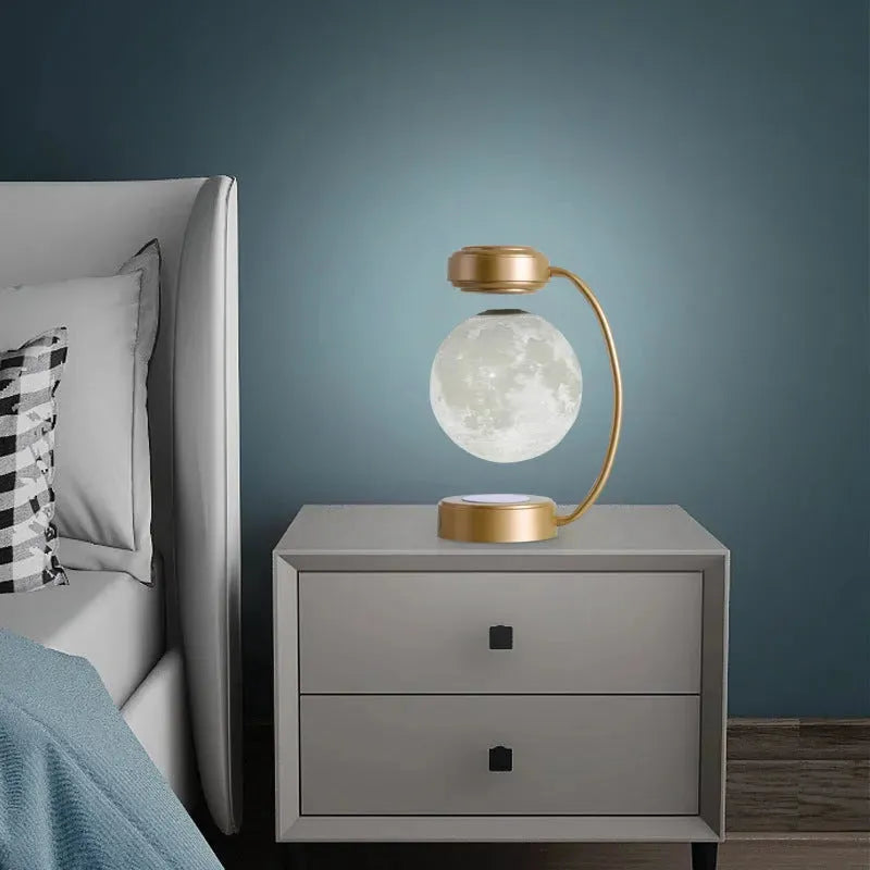 3D LED Moon Night Light Wireless Magnetic Levitating Rotating Floating Ball Lamp For School Office Bookshop Home Decoration - Bellarte Enchanté 3D LED Moon Night Light Wireless Magnetic Levitating Rotating Floating Ball Lamp For School Office Bookshop Home Decoration