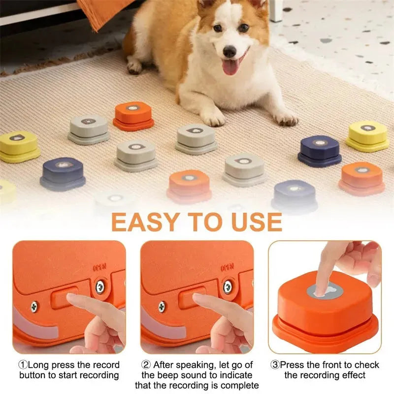 4 Colors Pet Communication Button One-click Prevent Physical Inactivity Recordable Dog Talking Button Toy Cat Toy Pet Products - Bellarte Enchanté 4 Colors Pet Communication Button One-click Prevent Physical Inactivity Recordable Dog Talking Button Toy Cat Toy Pet Products