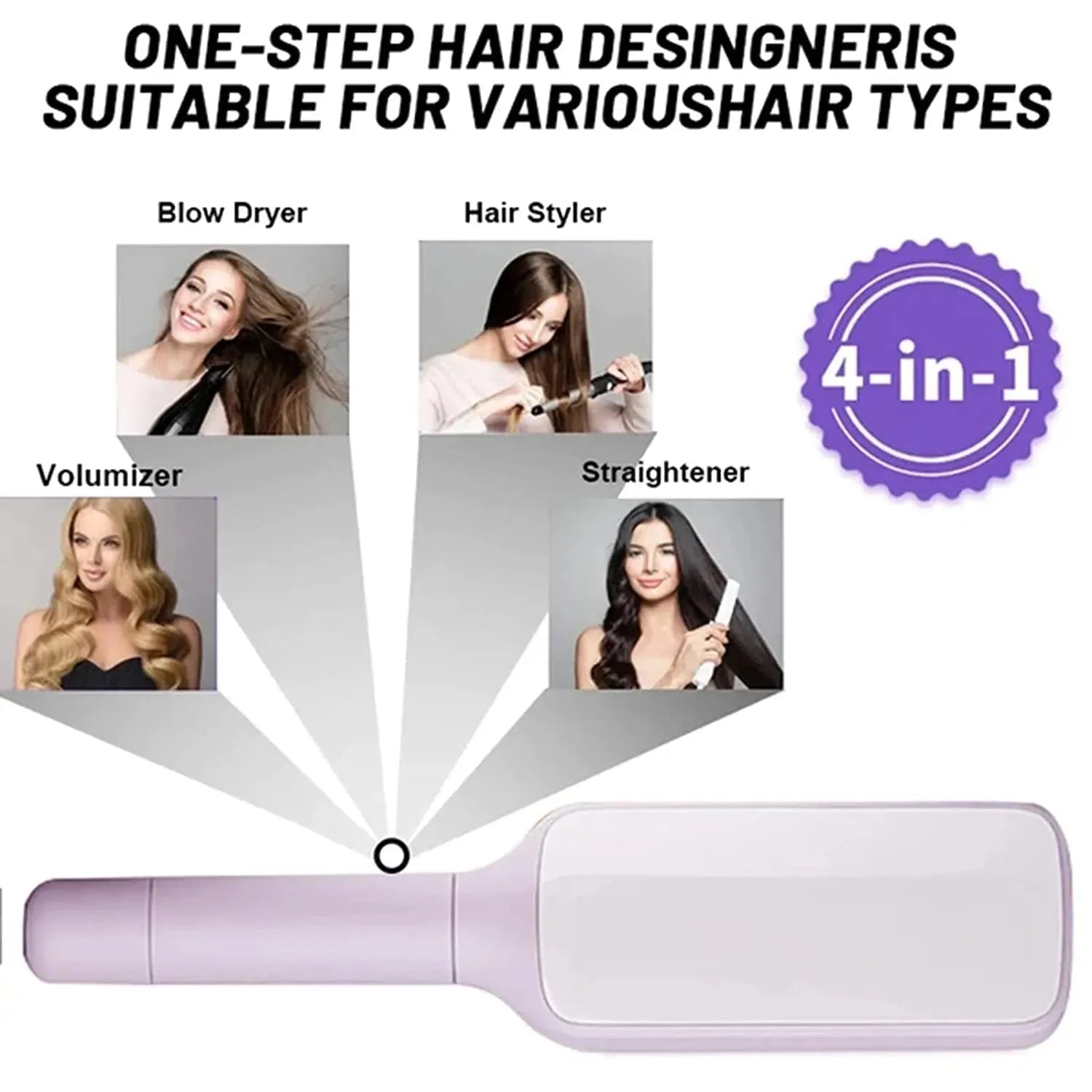 4 In 1 Self Cleaning Hair Brush New Self-Cleaning Anti-Static - Bellarte Enchanté 4 In 1 Self Cleaning Hair Brush New Self-Cleaning Anti-Static