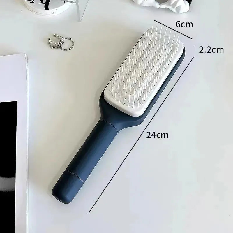 4 In 1 Self Cleaning Hair Brush New Self-Cleaning Anti-Static - Bellarte Enchanté 4 In 1 Self Cleaning Hair Brush New Self-Cleaning Anti-Static