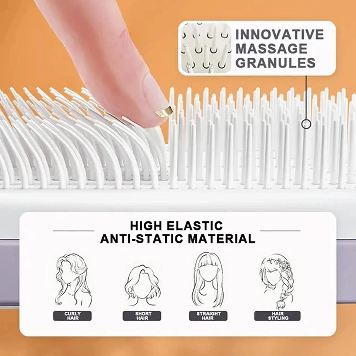 4 In 1 Self Cleaning Hair Brush New Self-Cleaning Anti-Static - Bellarte Enchanté 4 In 1 Self Cleaning Hair Brush New Self-Cleaning Anti-Static