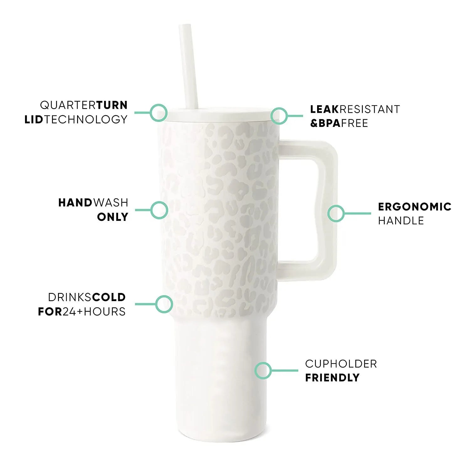 40oz Handle Cup 304 Stainless Steel Cold Insulation Large Ice Cup - Bellarte Enchanté 40oz Handle Cup 304 Stainless Steel Cold Insulation Large Ice Cup