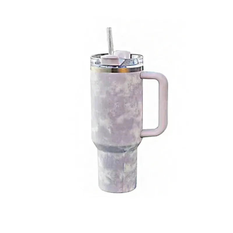 40oz Stainless Steel Vacuum With Straw Handle Cup - Bellarte Enchanté 40oz Stainless Steel Vacuum With Straw Handle Cup