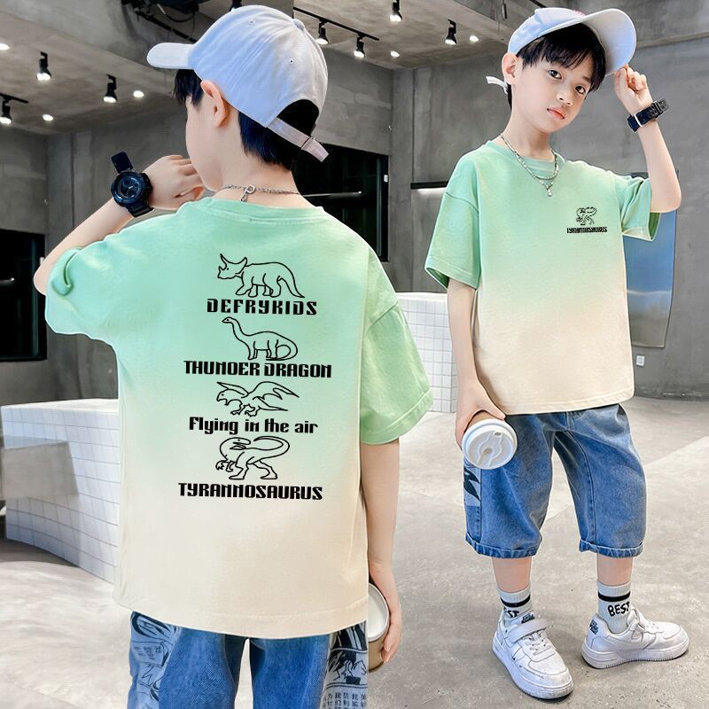 Children's Printed Holiday-Style Breathable T-Shirt for Boys