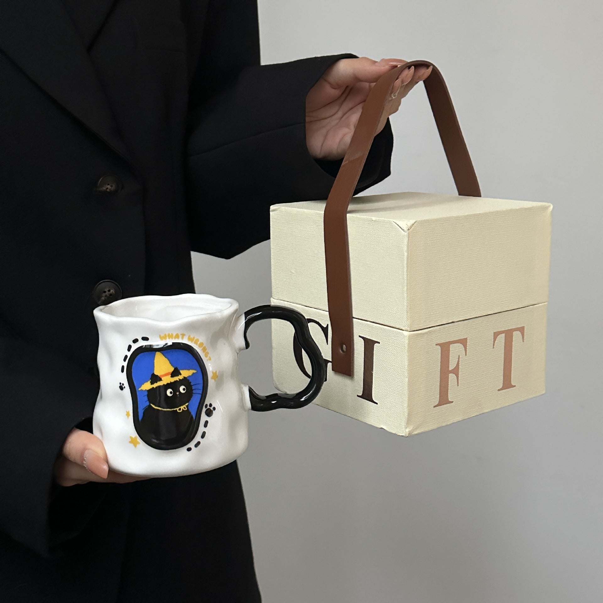 Cup Ceramic Hand High Sense Water Cup Box