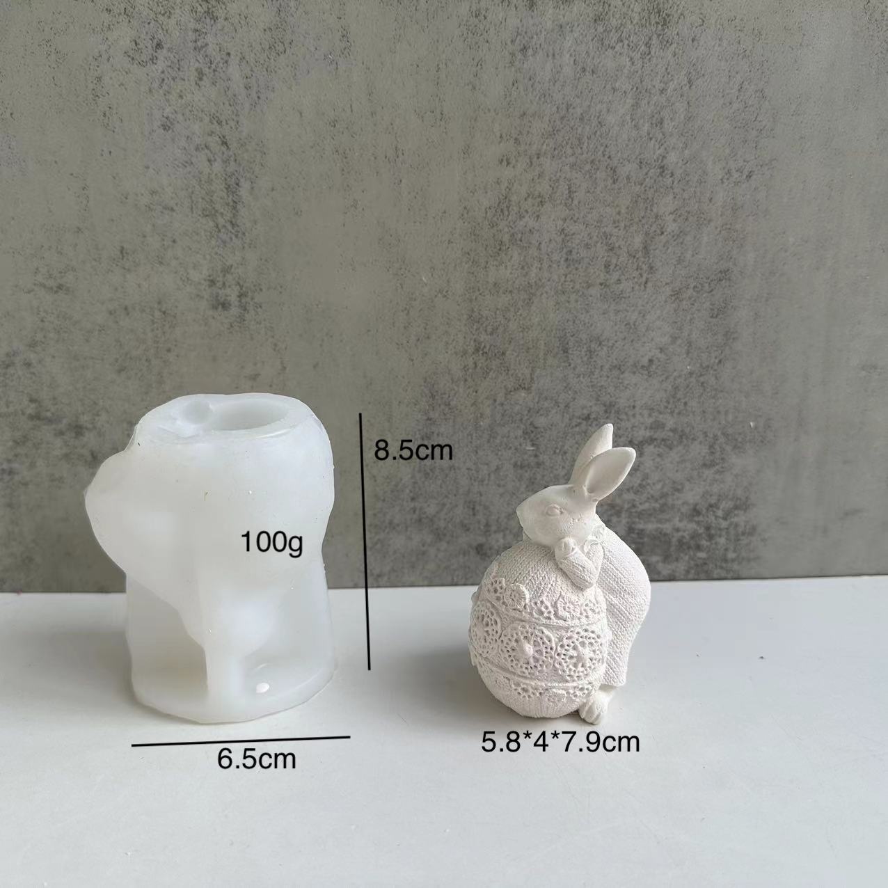 Colorful Egg Rabbit Silicone Candle Mould