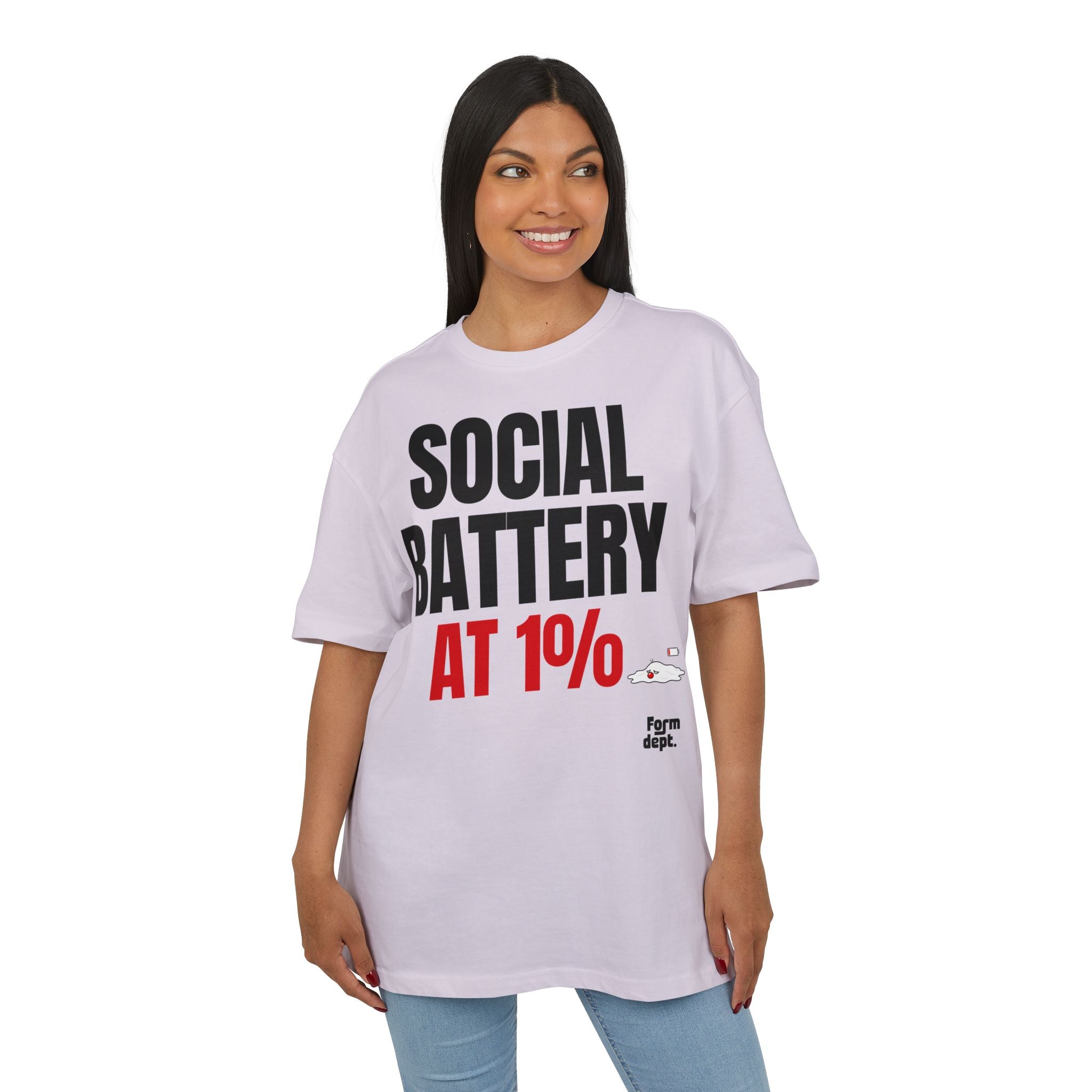Social Battery at 1% Funny Graphic T-Shirt