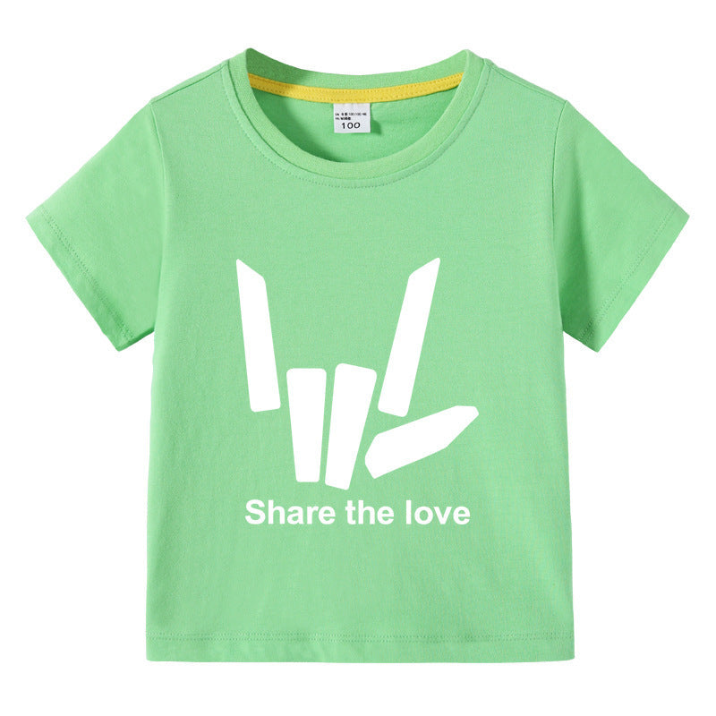 Children's summer short sleeved T-shirt