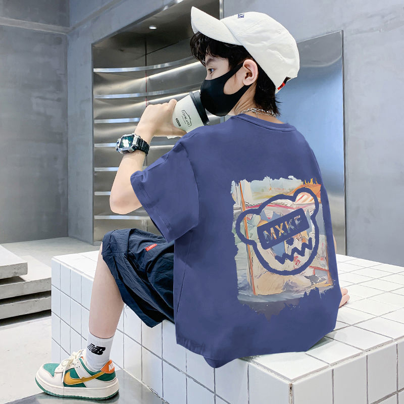 Children's Boy Short Sleeve T-Shirt Kids Baby Half Sleeve Top Medium and Large Size