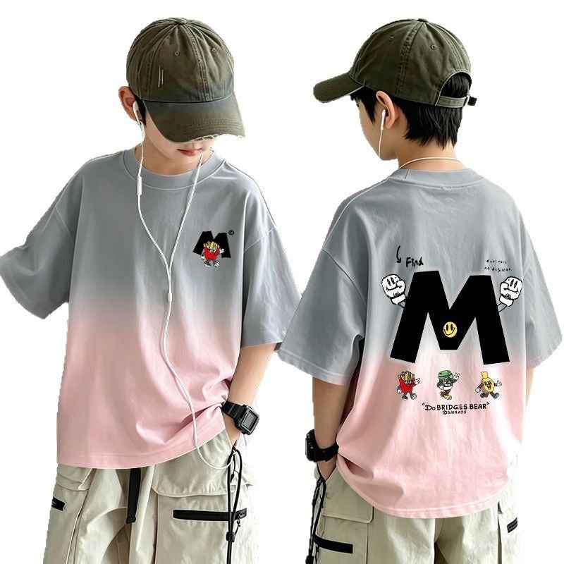 Boy's Gradient  T-Shirt Soft and Stylish Top for Kids