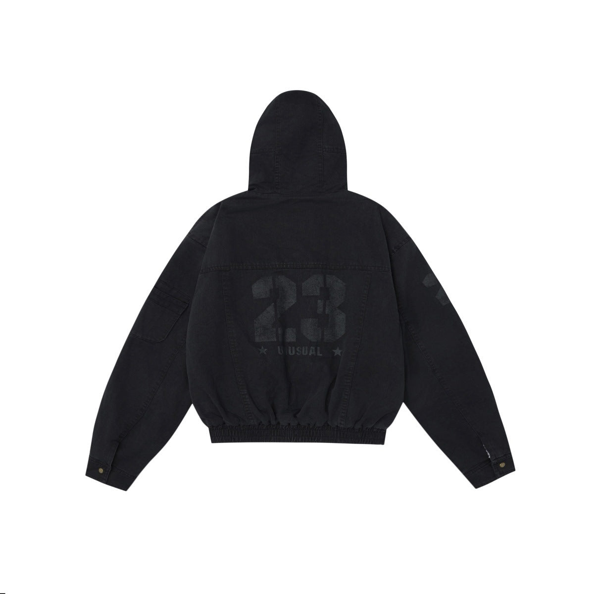 Washing lamb wool workwear with standing collar and hooded cotton jacket