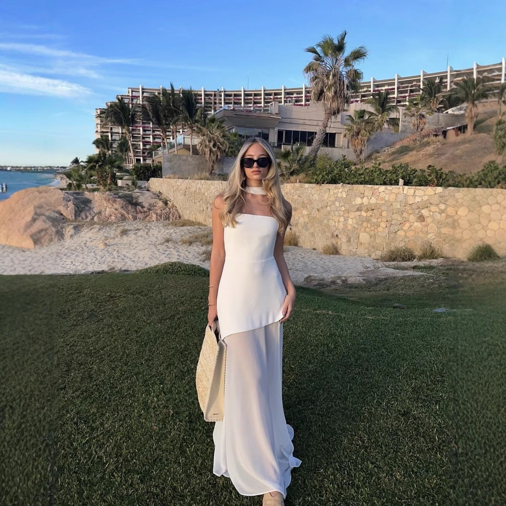 Off-Shoulder Tube Top Maxi Dress - Elegant Sleeveless Design