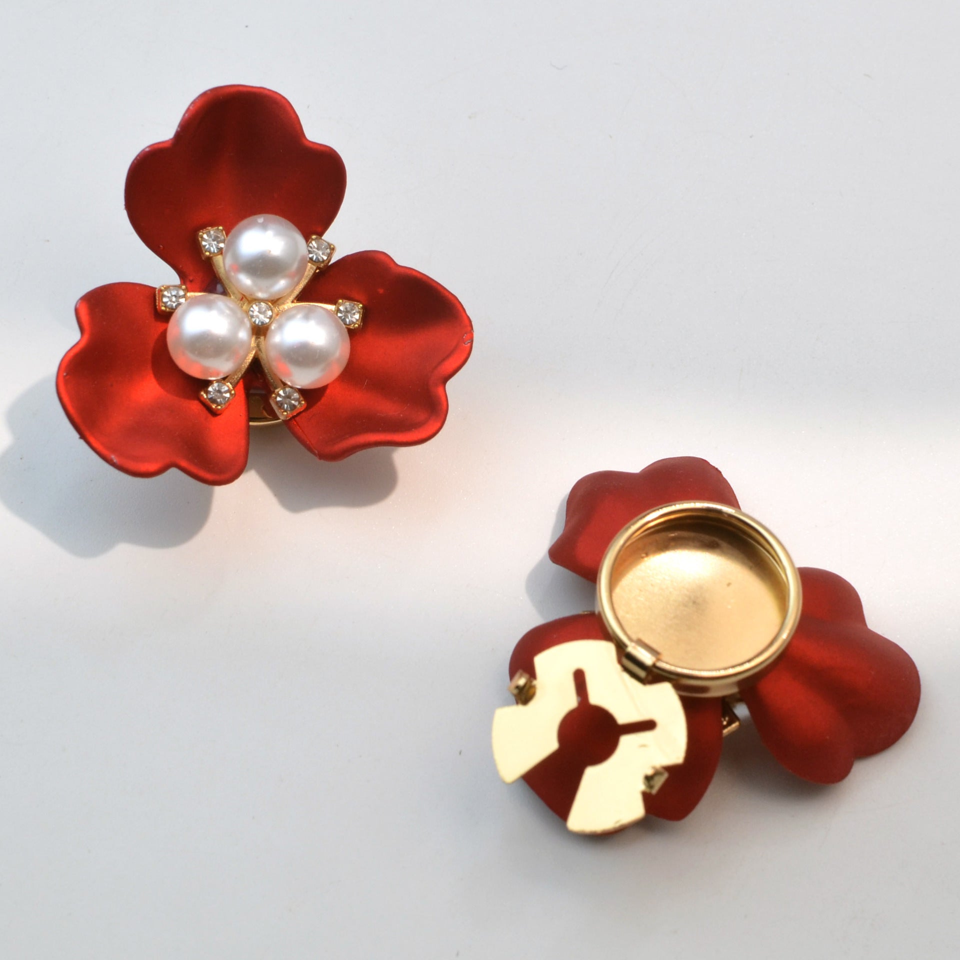 Delicate Pearl Three-flap Printed Shirt Cufflinks