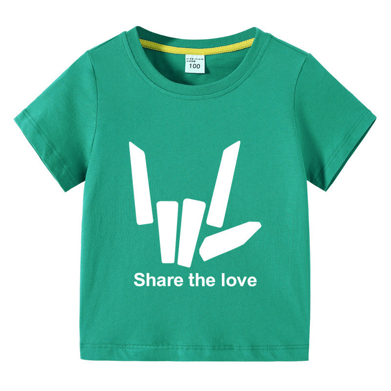 Children's summer short sleeved T-shirt