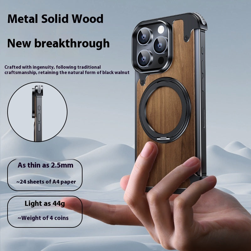 Phone Case Metal 360 Rotating Bracket Frameless Magnetic Suction