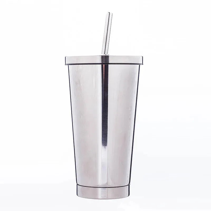 500ML Stainless Steel Empty Tumbler Coffee Cup Mug with Straw Lids Drinking Bottles - Bellarte Enchanté 500ML Stainless Steel Empty Tumbler Coffee Cup Mug with Straw Lids Drinking Bottles