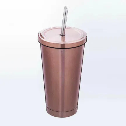 500ML Stainless Steel Empty Tumbler Coffee Cup Mug with Straw Lids Drinking Bottles - Bellarte Enchanté 500ML Stainless Steel Empty Tumbler Coffee Cup Mug with Straw Lids Drinking Bottles
