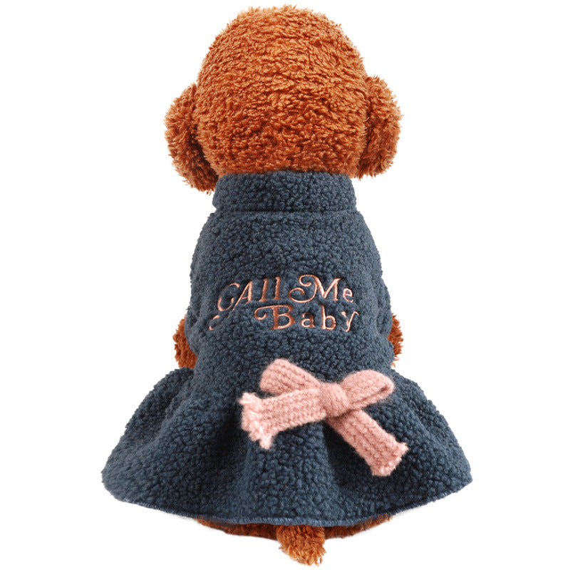Pet Clothing Warm Berber Fleece Skirt