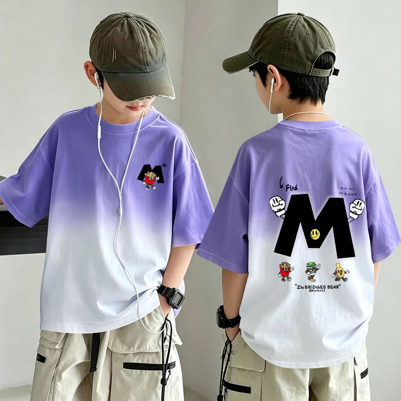 Boy's Gradient  T-Shirt Soft and Stylish Top for Kids